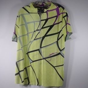 Jamie.Sadock ribbed abstract design on lime XXL